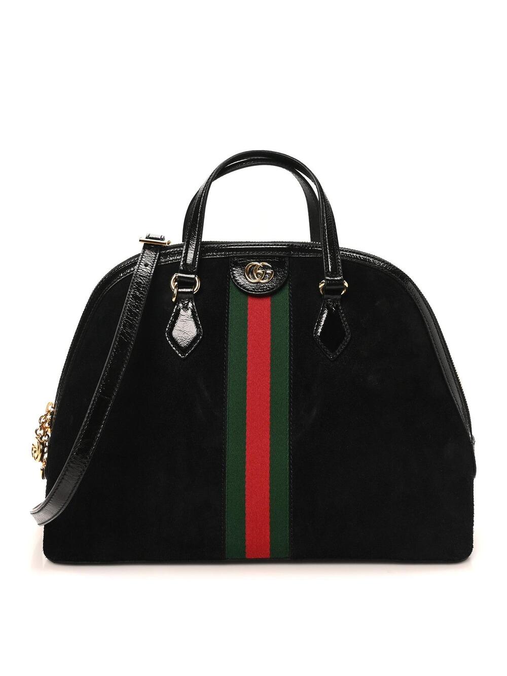 Gucci Suede Patent Gg Web Medium #267564G10B